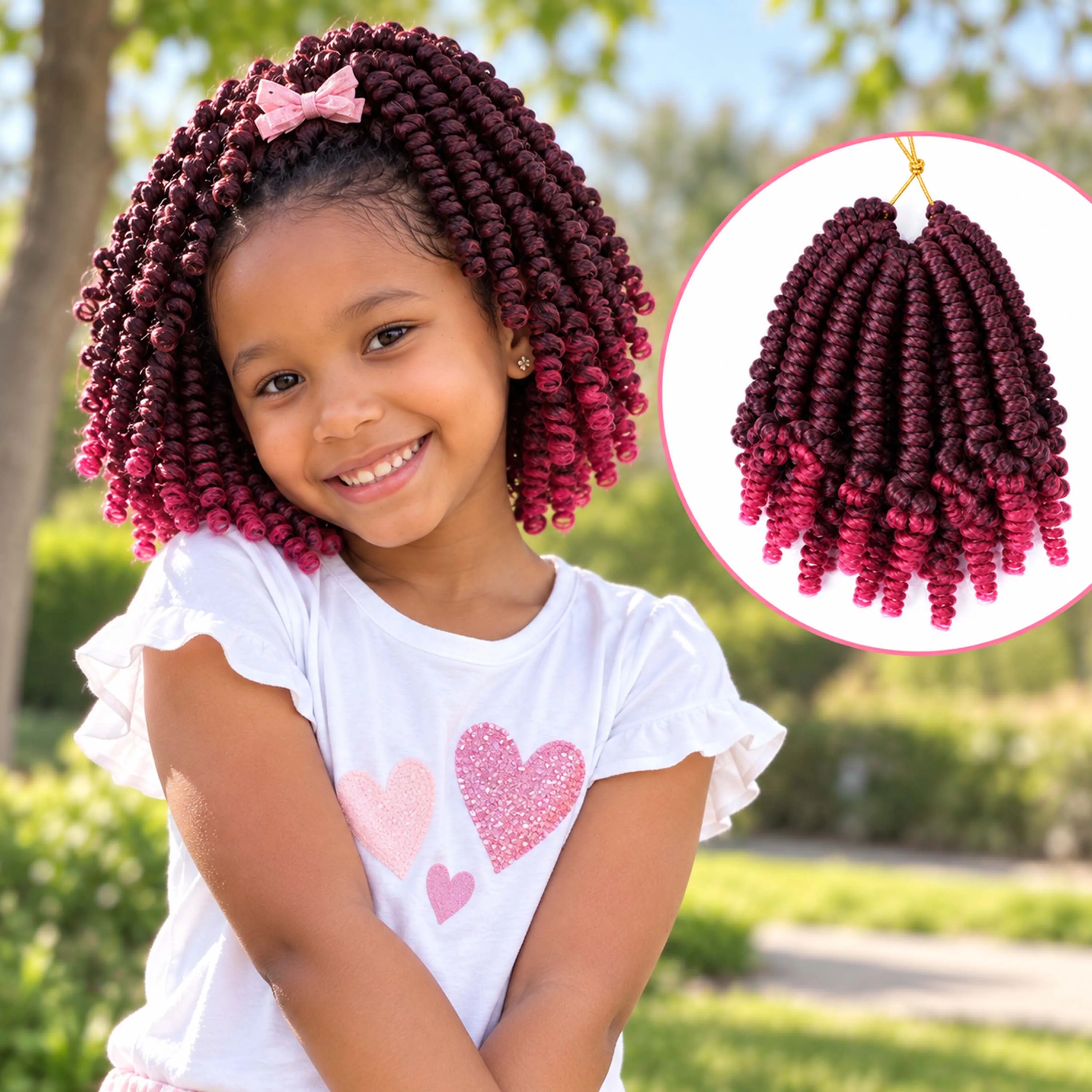 6 Inch Daily Wear Girls Spring Button Twist Crochet Hair 50g Short Curly Synthetic Braiding Hair Extensions for Black Women