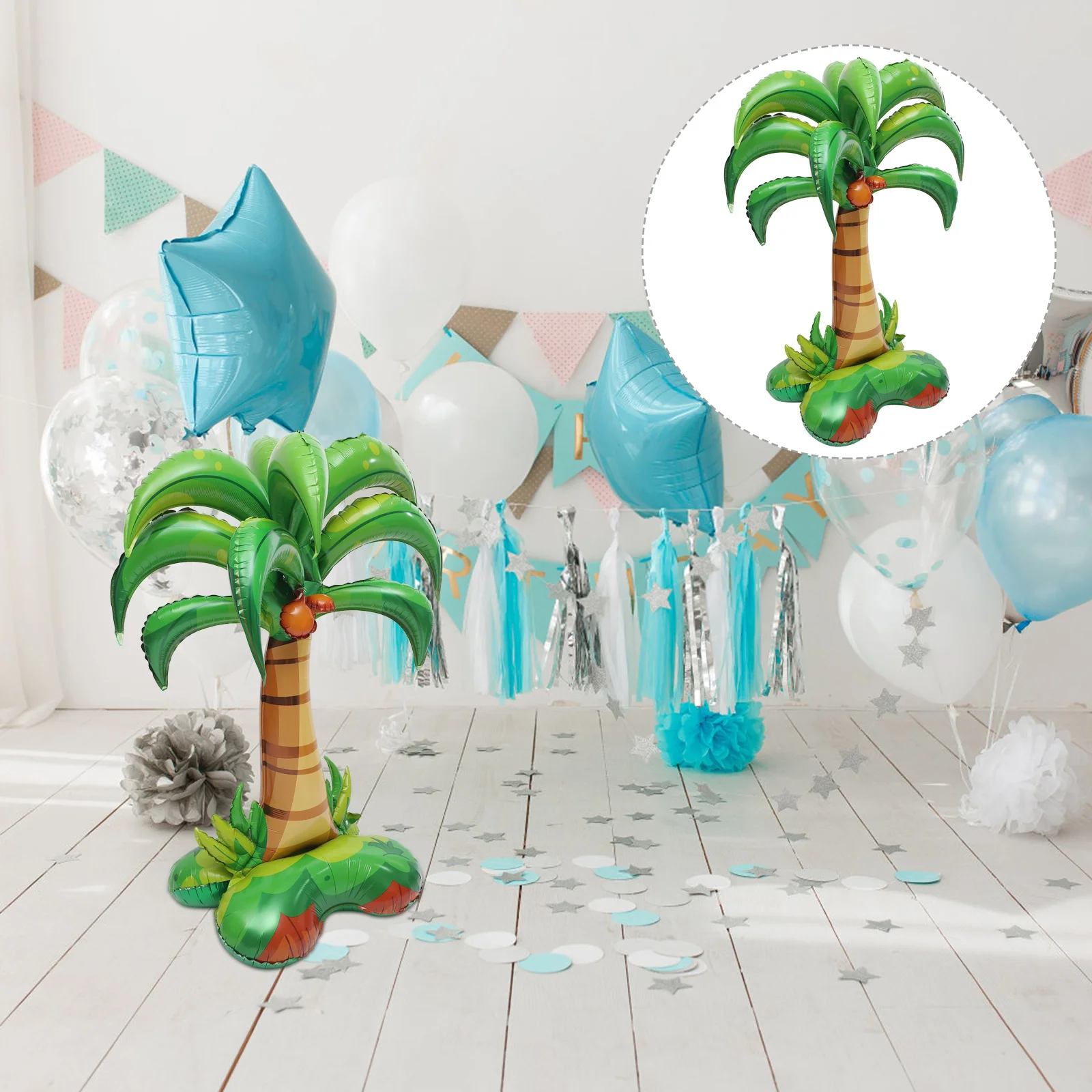 

Cartoon Palm Tree Shaped Inflatable Foil Balloon Exquisite Workmanship Aluminum Film Decoration Hawaiian Party Supplies