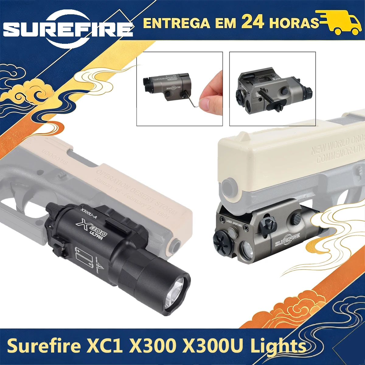 Airsoft XC1 X300 Ultra X300U Tactical Surefire Scout Handheld Flashlight for GLOCK 17 19 Hunting Light Lanterna 20mm Rail Torch