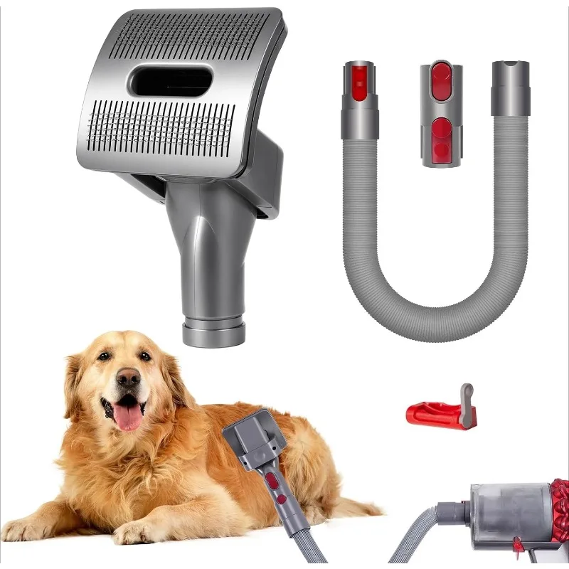 Dog Cat Pet Deshedding Grooming Brush Pet Bed Hair Brush with Converter Adapter for Dyson V6 V7 V8 V10 V11 V15 Vacuum Cleaner