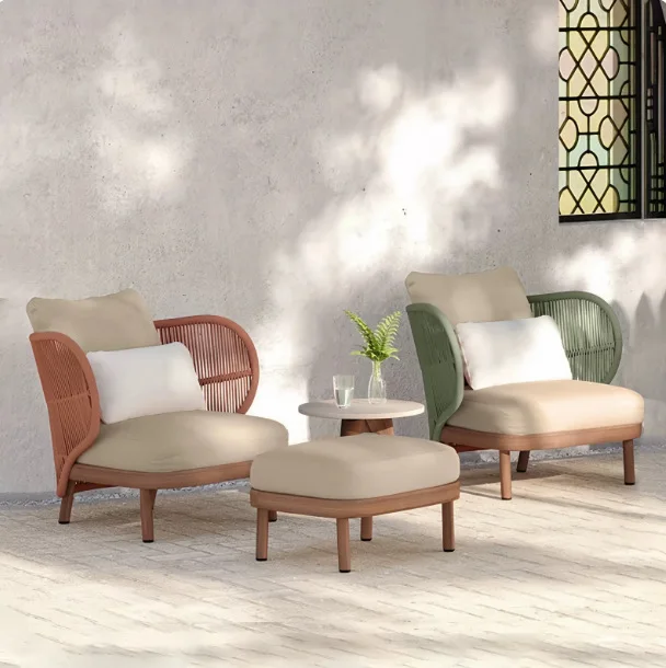 

DSA balcony rattan sofa outdoor leisure weaving courtyard garden open-air coffee table combination creative lazy chair furniture
