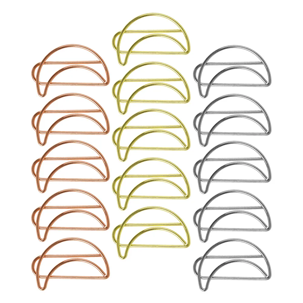 

30Pcs Moon Shaped Paper Clip Bookmarks Unique Design Fun Stationery for Reading Planning Note Holding Decor Bookmarker Clips