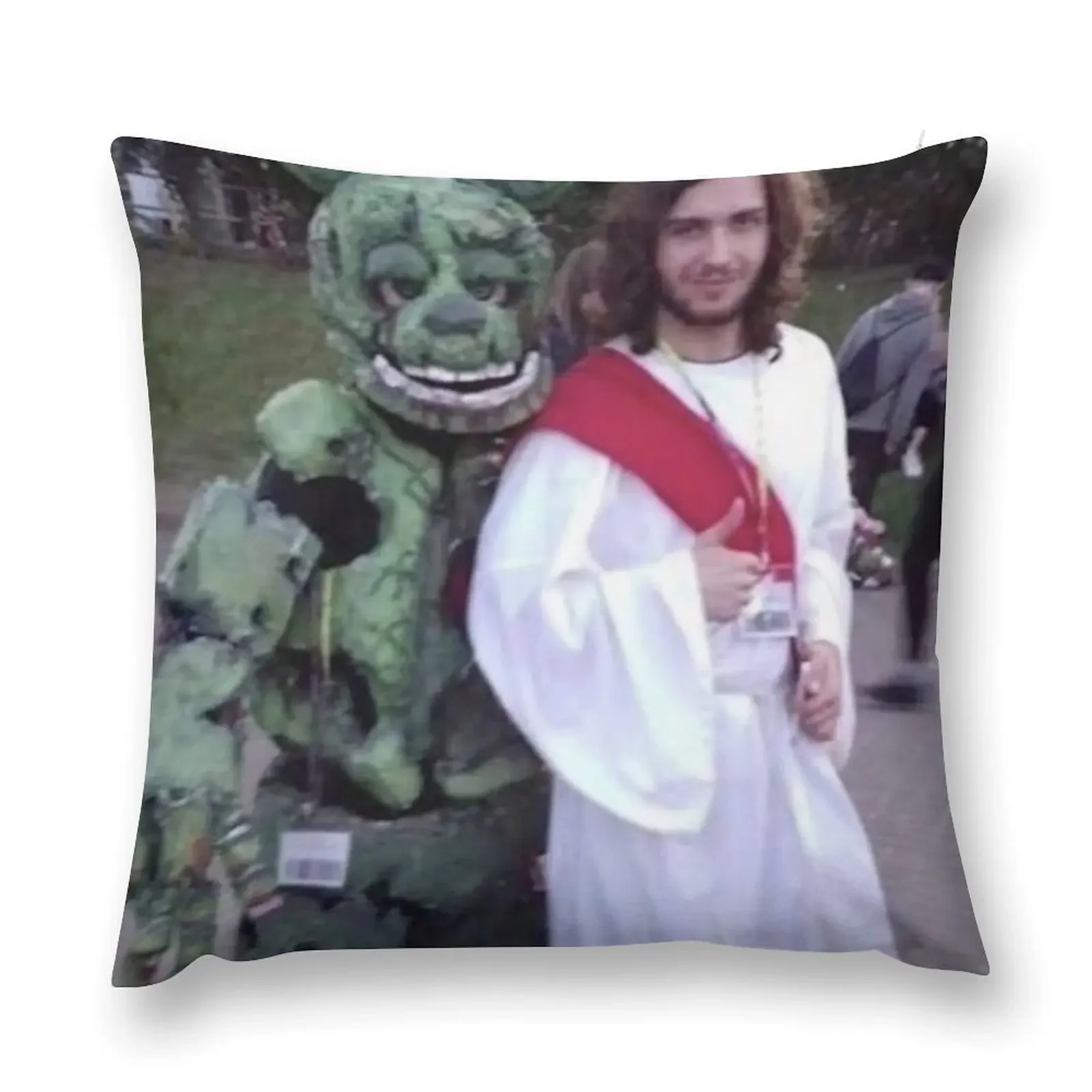 Springtrap and Jesus Throw Pillow ornamental pillows christmas supplies pillow