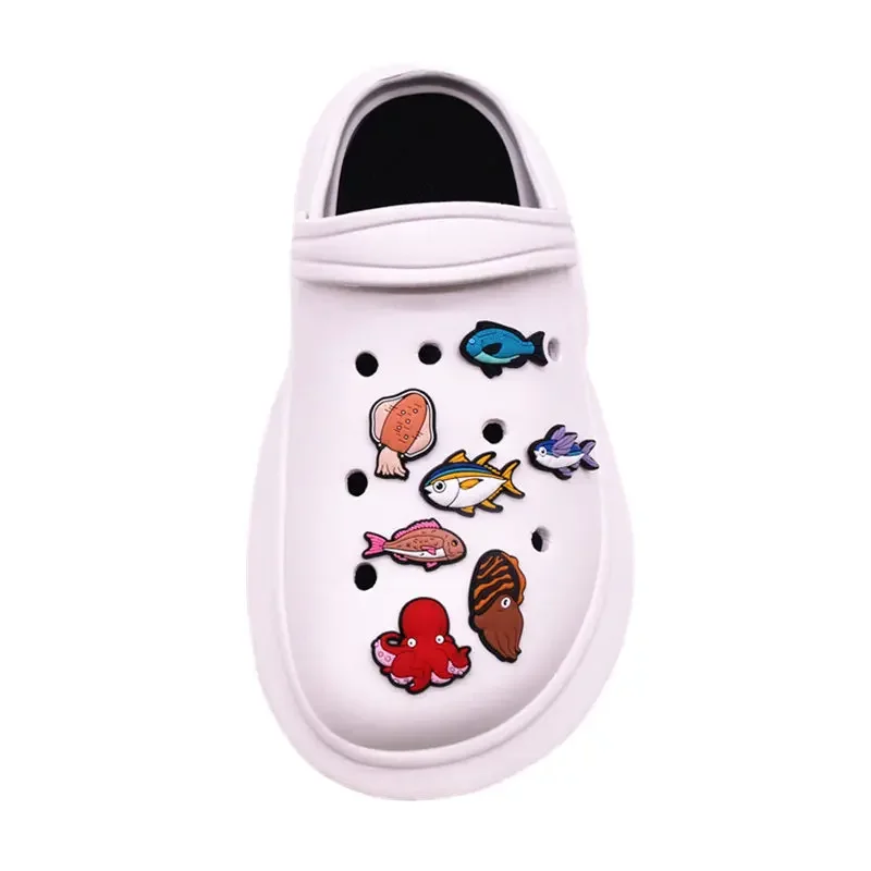 1 Pcs Sea Fish PVC Shoe Charms Jeans Pins Cute Volador Octopus Squid Shape Sandals Upper Decorations Shoe Buckle Accessories image 3