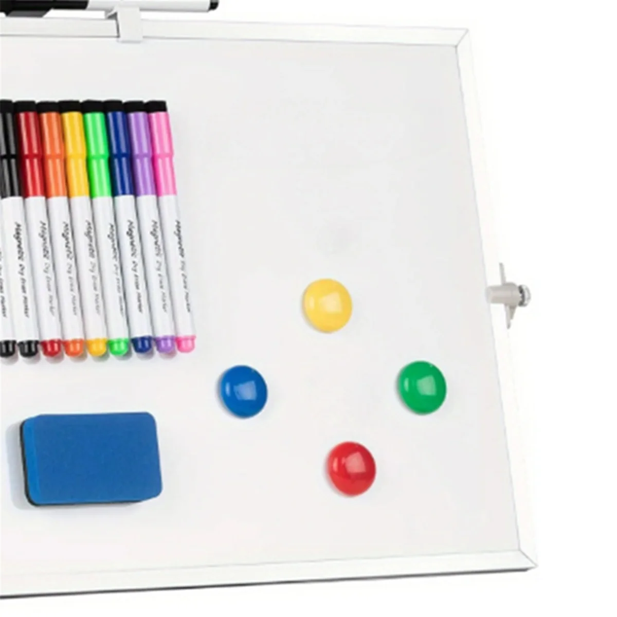 

AA98 Dry Erase White Board Double-Sided 16in X 12in Hanging,11 Pens,4 Magnets,1 Eraser Portable Writing, Drawing & Planning