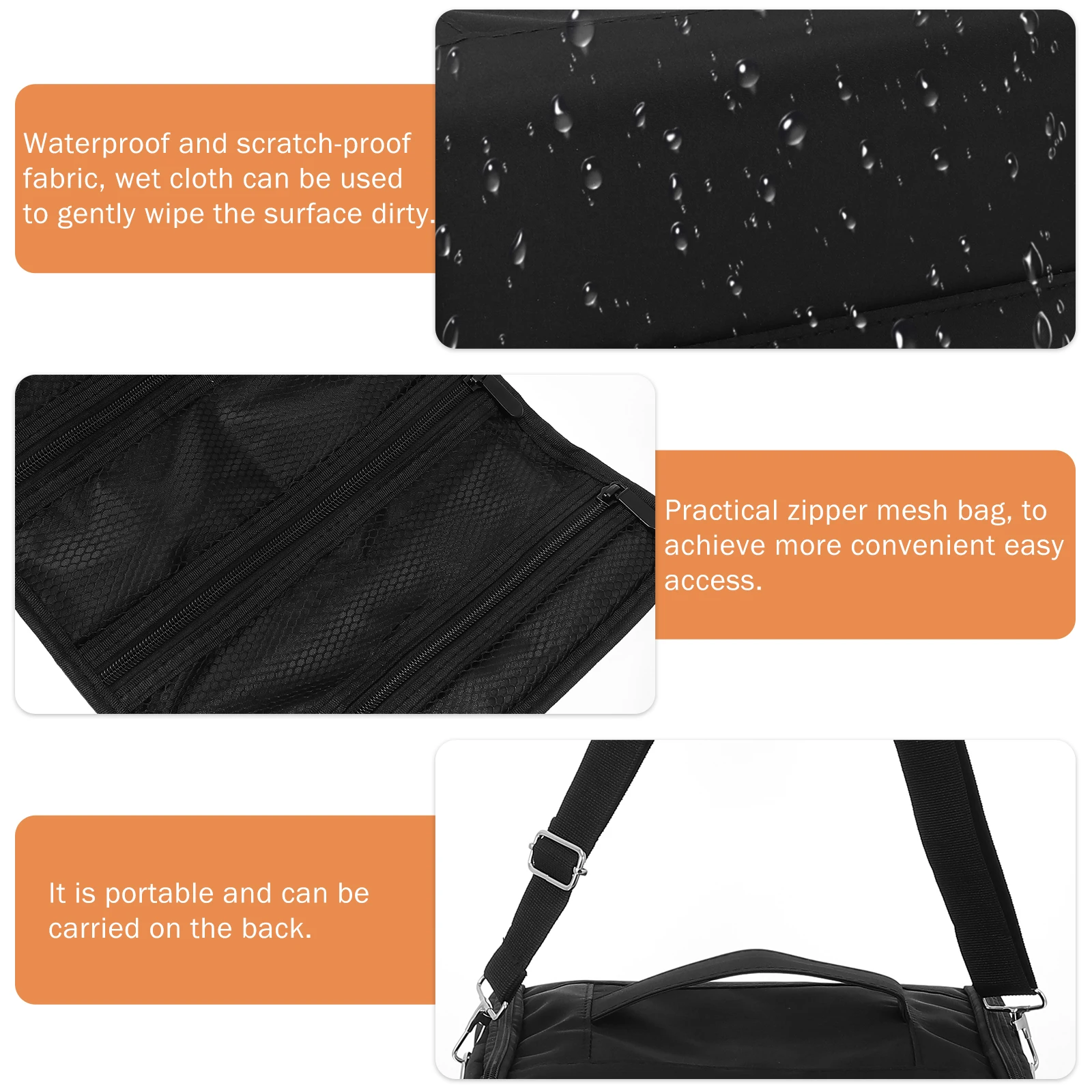 

Waterproof Makeup Storage Bag Organizer With Shoulder Strap Large Capacity Travel Case For Women Multiple Pcs