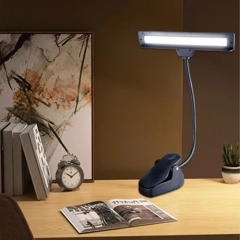 Flexible USB Clamp Lamp With 3 Color And Brightness Adjustable 9 LED Beads Bedside Gooseneck Light For Reading/Working