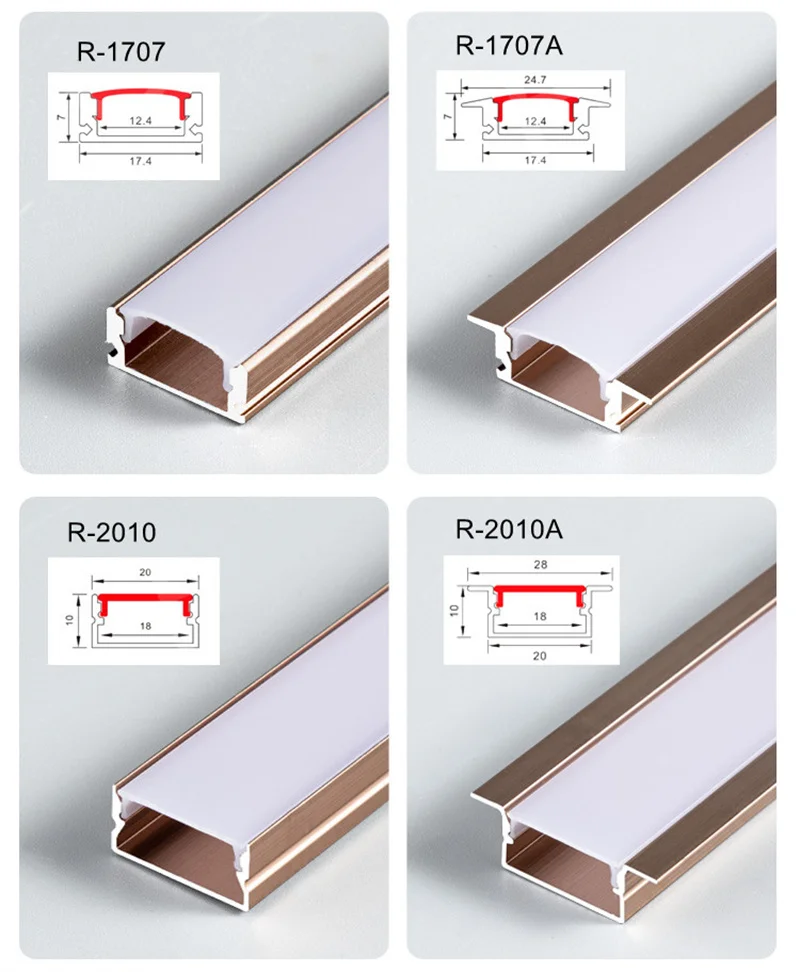 Imagem -06 - Perfil de Led de Alumínio Luz Linear Barra Dura Luz Embutida para Casa Sala Parede Piso Engenharia Decoração Superfície-montado Lâmpada Led