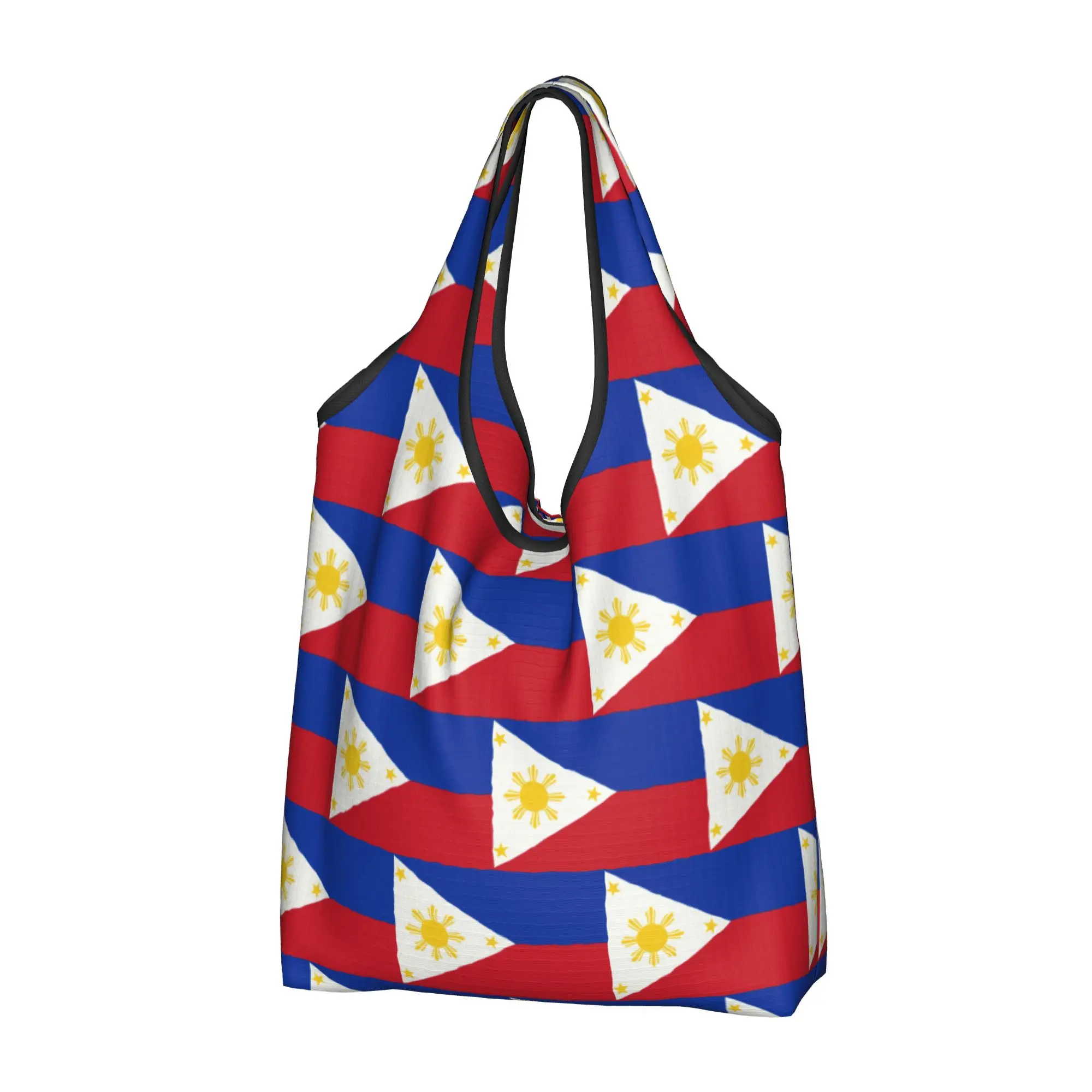Philippines Flag Grocery Shopping Tote Bag Women Cute  Shopper Shoulder Bag Big Capacity Handbags
