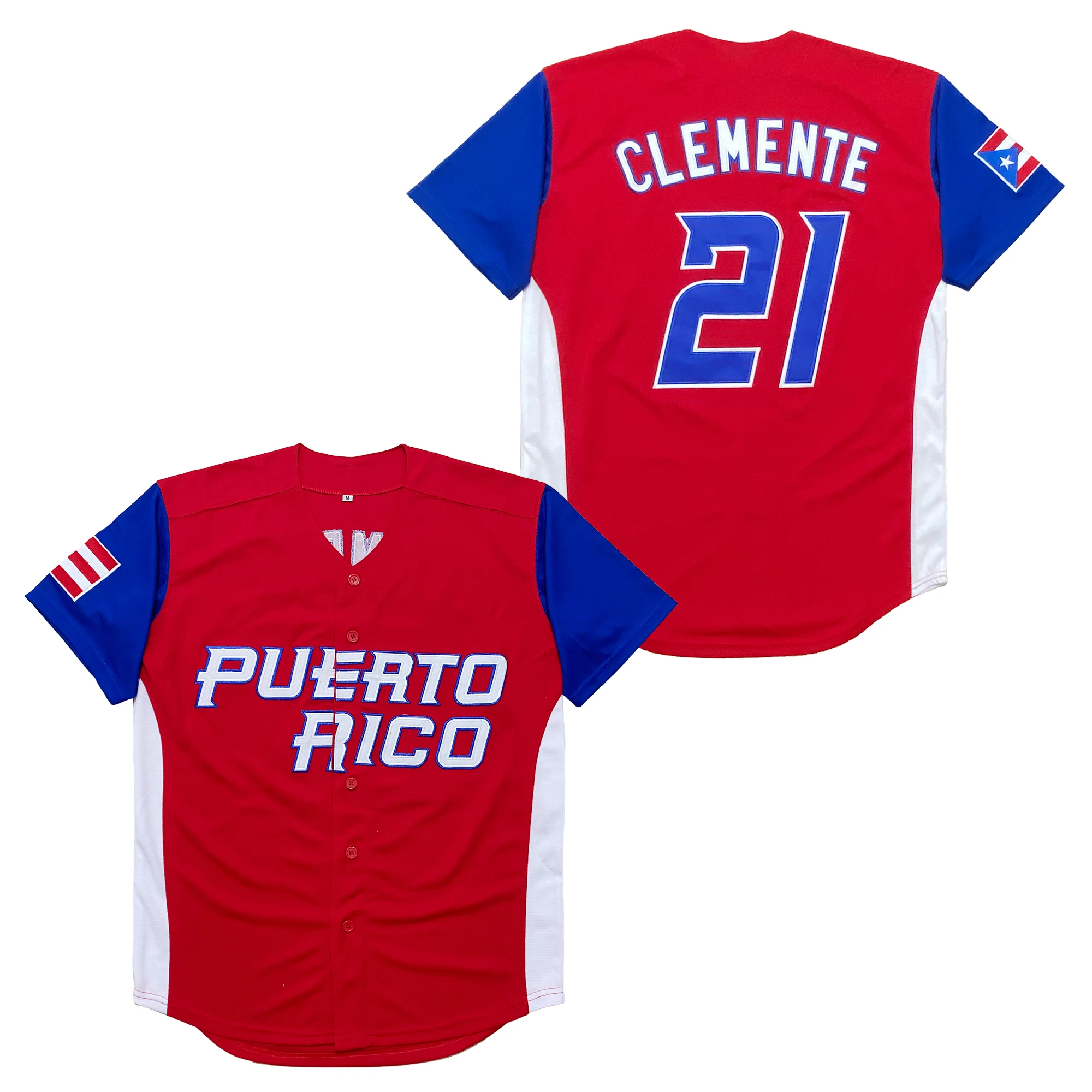 Puerto Rico #21 Roberto Clemente World Game Classic Men Baseball Jersey