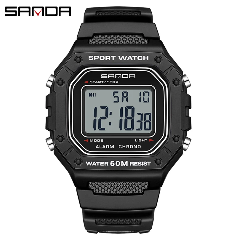 Fashion Sanda Top Brand Military Sports  S-style Shock Stopwatch Shockproof Electronic Wristwatch Men\'s Waterproof Wrist Watches