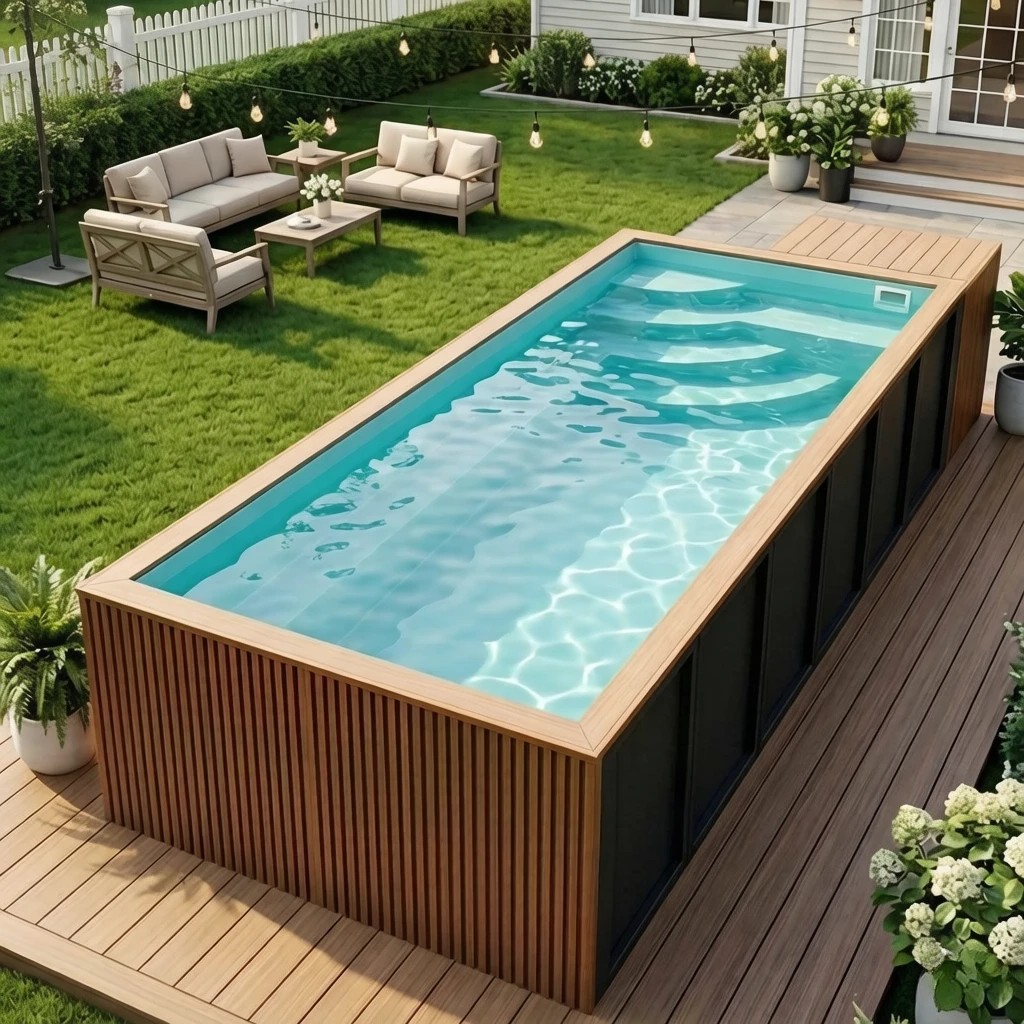 Large Outdoor Swimming Pool Family Container Swimming Pool Outdoor Garden Backyard Swimming Pool Factory Price