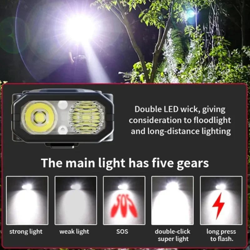 Portable LED Flashlight 800 Lumens USB Rechargeable Tactical Flashlight Lantern IPX4 Waterproof Led COB Work Light for Camping