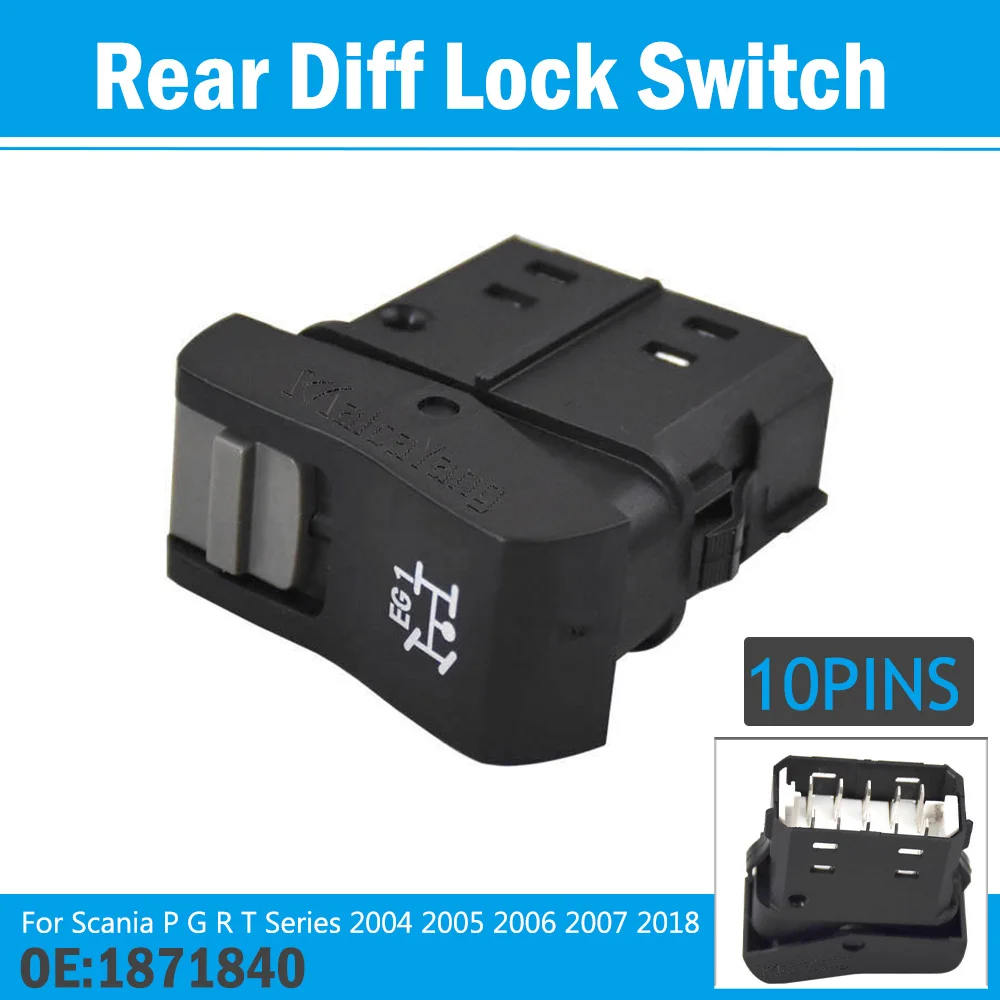 BP127-757 Rear Diff Lock Switch Single For Scania P G R T Series 2004 2005 2006 2007 2018 Auto Button 1871840