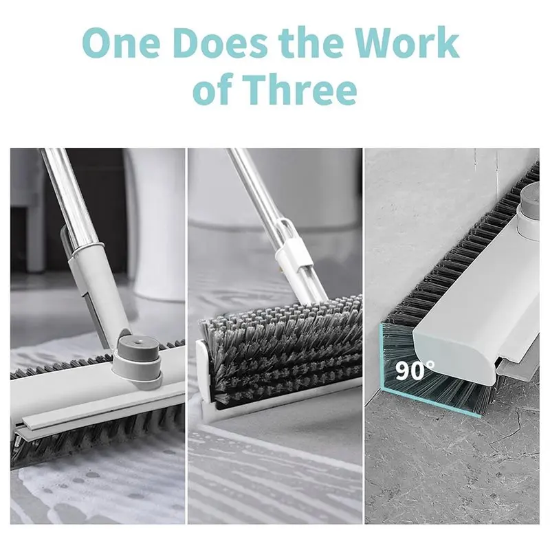 ABGG-Scrape Brush With Long Handle, Floor Scrub Brush 3 In 1 Heavy-Duty Stiff Bristle Scrubber Brush For Cleaning Shower