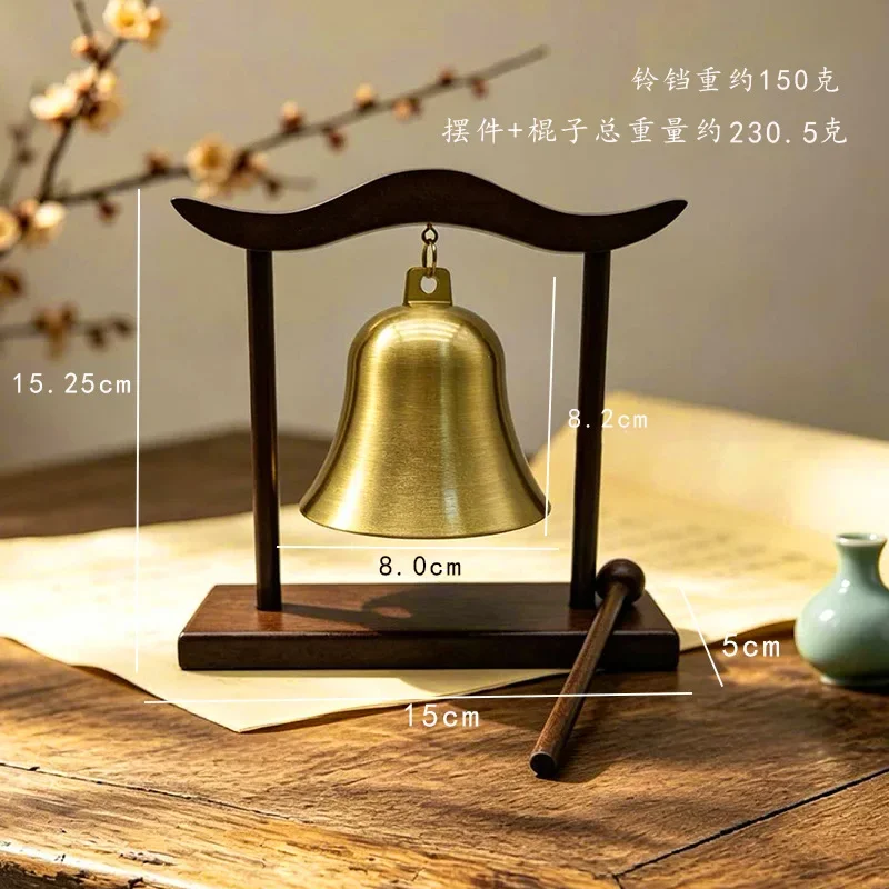 DSA Buddhist Objects Brass  Bells Wooden Seat Bell Hanging Wind Chimes Bells Zen Home Crafts Ornament Meditation