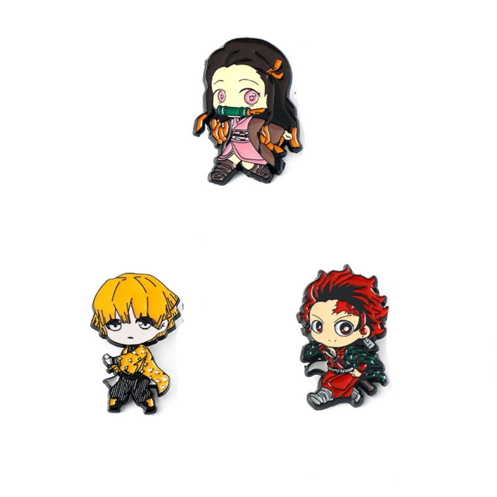 Demon Slayer: Infinity Sword Anime Merchandise - Tanjiro Kamado and Nezuko Metal Badge Accessories