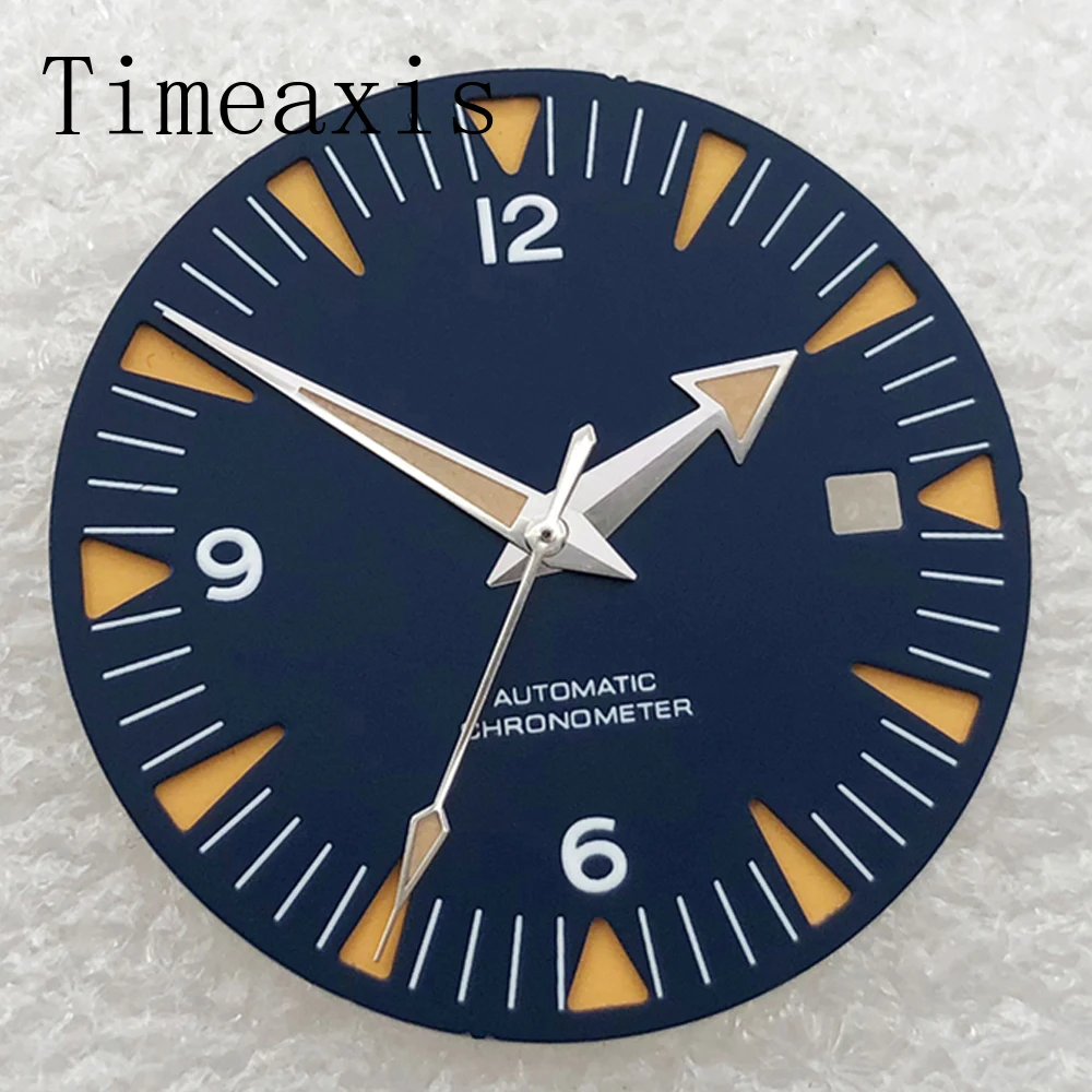 

Циферблат Timeaxis 31 мм + стрелки подходят для NH35 NH36 ETA2836 Miyota8205/8215/821A Mingzhu2813/3804, механизм синий, черный