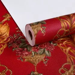 papier peint European Damask Wall Papers Home Decor Flower Brown Red Wallpaper Roll for Living Room Bedroom Walls Mural