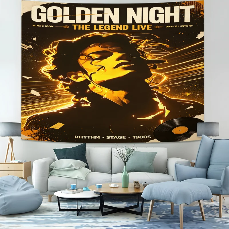 Pop Icon Michael Jackson Wall Tapestry King Of Pop Stage Print Wall Hanging Fashion Bedroom Living Room Legend Wall Decor Gift