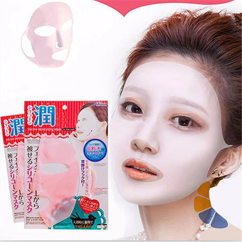 1PC Waterproof Moisturizing Sheet Mask Women Face Skin Care Cover Tool Reusable 3D Silicone Beauty Face Hydrating Mask Cover