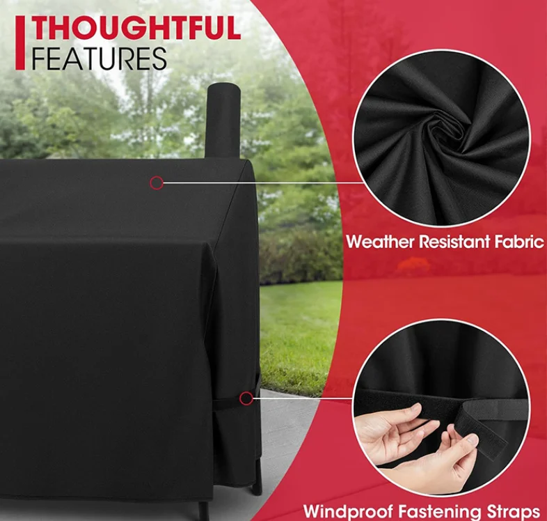 Waterproof 60 Inch Offset Grill Cover Made of 600D Polyester Fits Grills up to 60W x 28D x 38.5H for Brinkmann