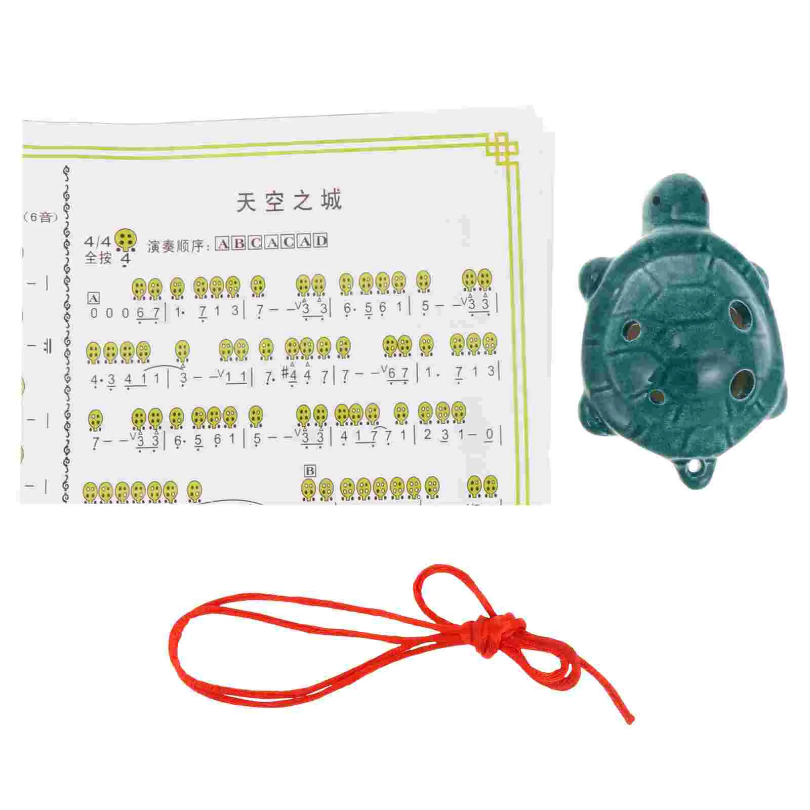 

Turtle Shape Ocarina 6 Hole Instrument Ceramics Introductory Student of The Lid