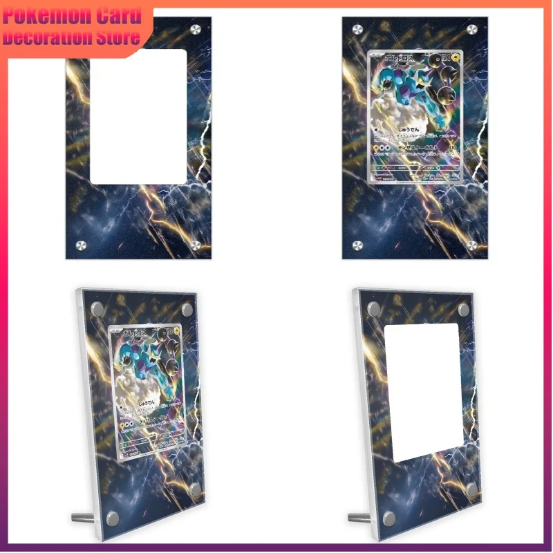 

Pokemon SV11 PTCG Gift Card Brick Thundurus Extended Painting Homemade Diy Acrylic Action Figures Anime Collection Display Rack