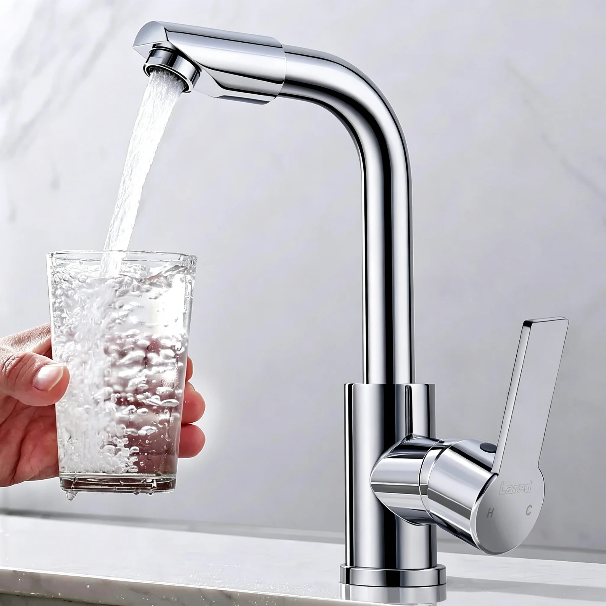 360° Rotatable Bathroom Sink Mixer Tap Chrome Finish Spout Hot Cold Water Faucet for Face Washing Rinsing Home Bathroom Fixture