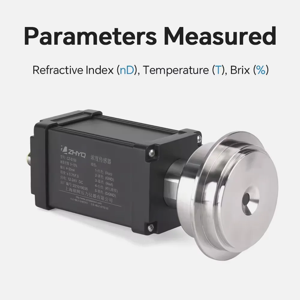 ZHYQ economical inline refractometer for brix analysis and monitoring production process of beverage