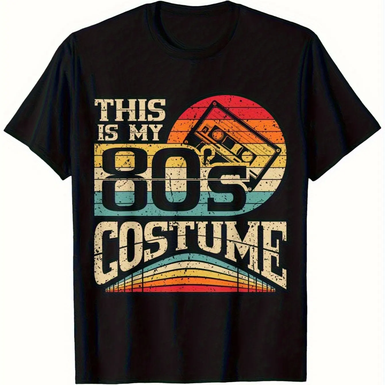 Vintage 80s Design with Cassette Tape and Sunset Pattern Printed with The Slogan 'This Is My 80s Outfit' for Daily Wear