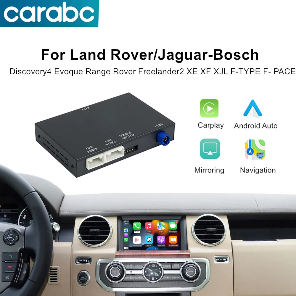 CARABC Wireless Carplay For Land Rover Jaguar Bosch Discovery 4 Evoque Freelander 2 XE XF XJL Android Auto Mirroring Airplay