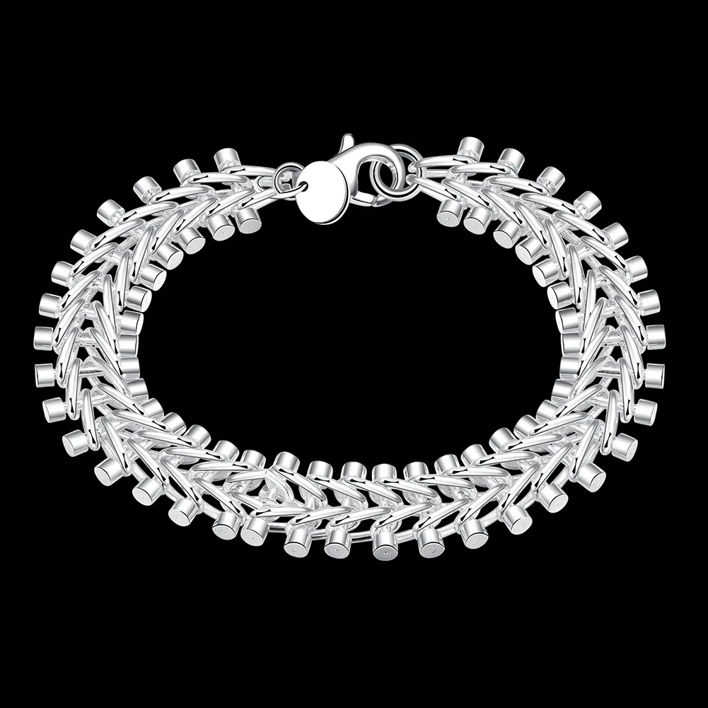 925 Sterling Silver Dumbbell Chain Bracelet For Women And Men Fashion Jewelry Charm Grace Party Birthday Gifts