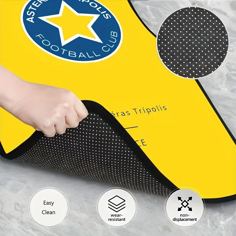 Set Of 4 2D Cargo Liners, Tripoli Football Style Non-Slip Car Mats, Easy To Clean, Pet-Friendly Interior Additions Made Of Synth