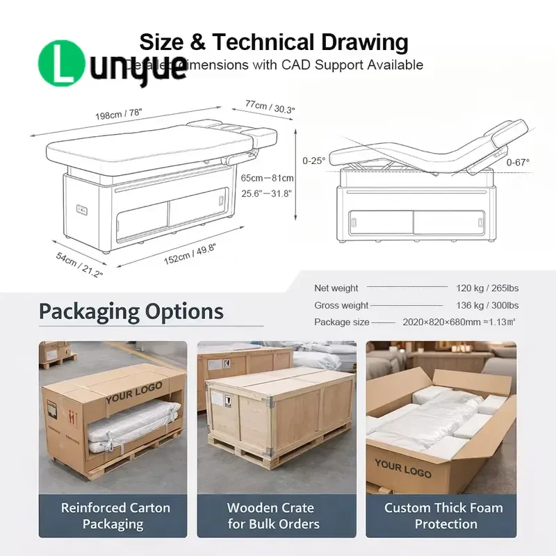 3 Motor Electric Beauty Bed White Luxury Multifunctional Massage Sofa for Facial Eyelash Spa Wellness Treatment