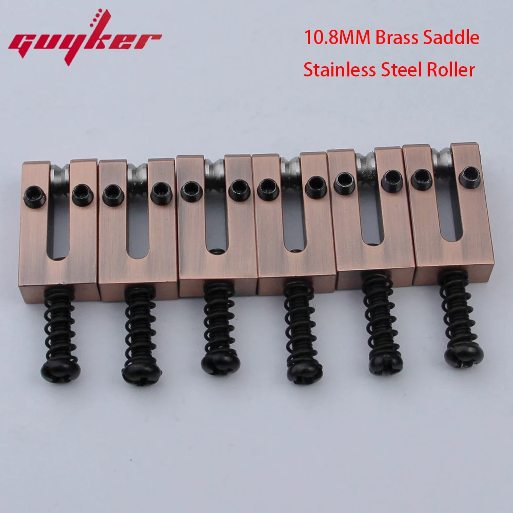 

1 Set 10.8MM Brass Saddles Electric Guitar Bridge Bronze/Ancient Silver Saddles For ST Guitar