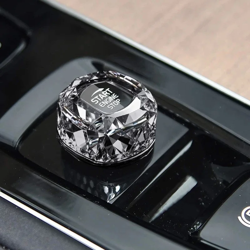 For Volvo XC60 S90 XC90 S60 V60 V90 One Click Start Crystal Knob Cover Interior Modification Accessories