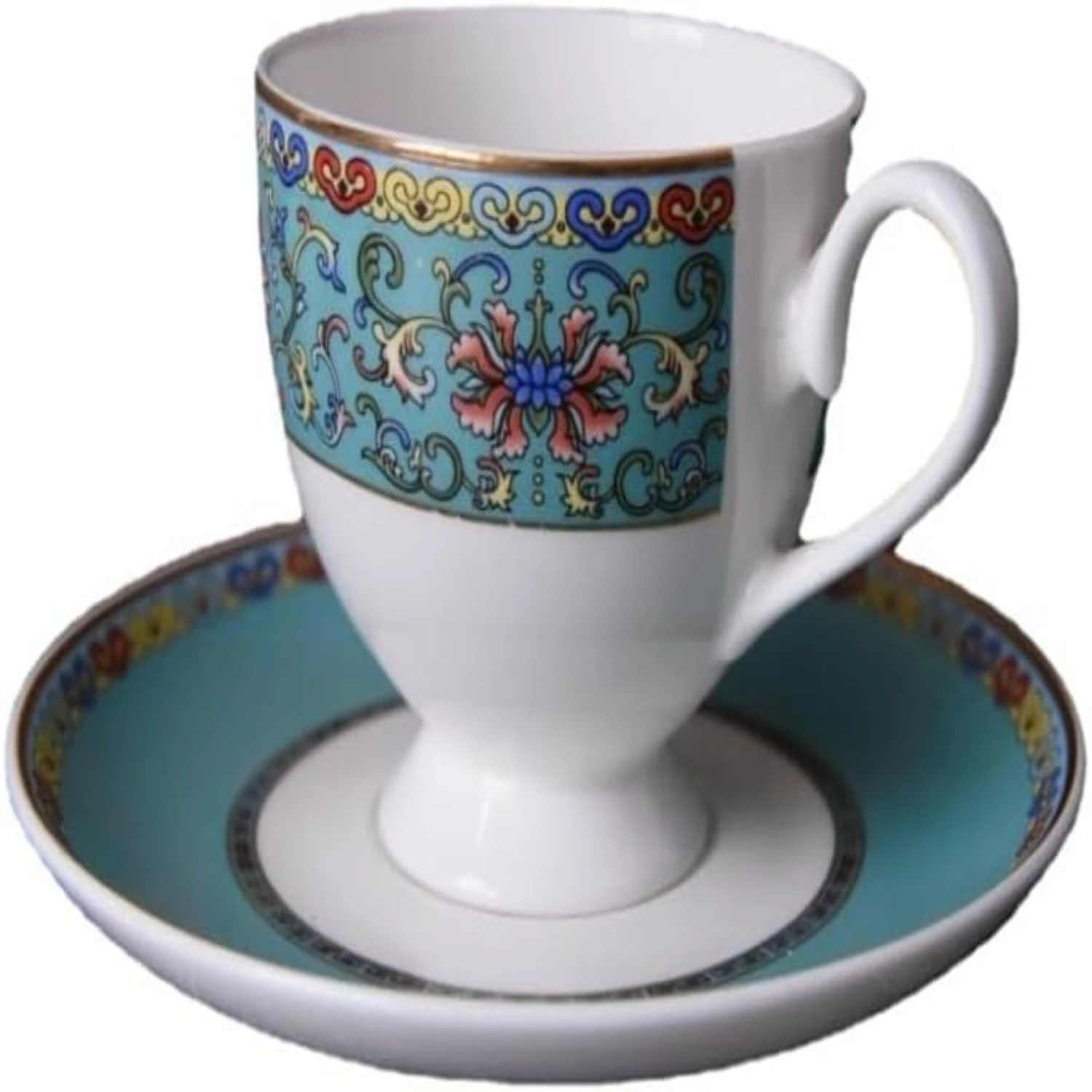 Exquisite, sophisticated European-style Bone China Coffee Cup and Saucer Set, perfect for indulging in a luxurious Afternoon or