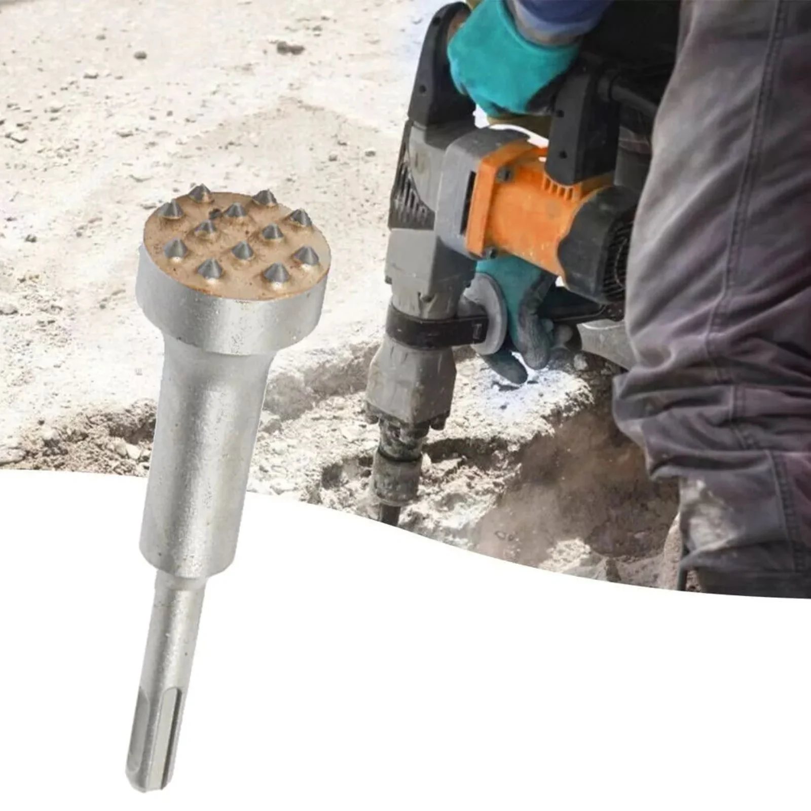 1Pc 10mm Shank SDS Plus Cemented Carbide Tipped 12-Teeth Chisel Bush Hammer Drill Bits For Cement Concrete Stone Marble Granite