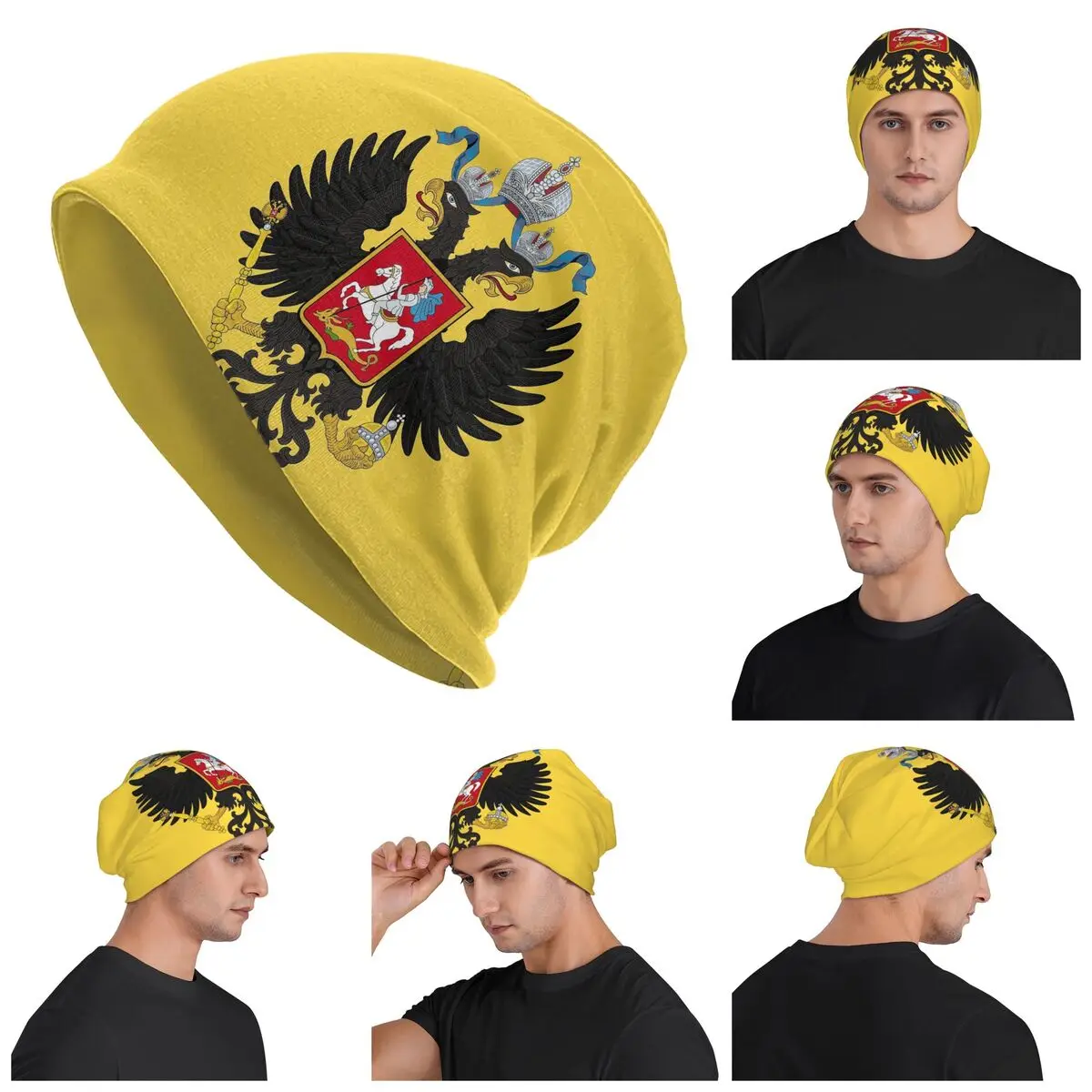 

Русский флаг с мотивом герба, унисекс, шапки для взрослых, вязаная шапка в стиле хип-хоп, осень-зима, уличные шапки Skullies
