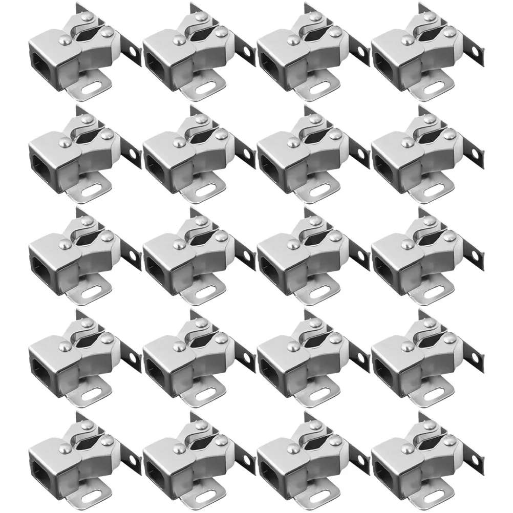 

20pcs Cabinet Latches Double Roller Catch Cold Rolled Steel Durable Corrosion Resistant Smooth Cabinet Door Latch For Wardrobe