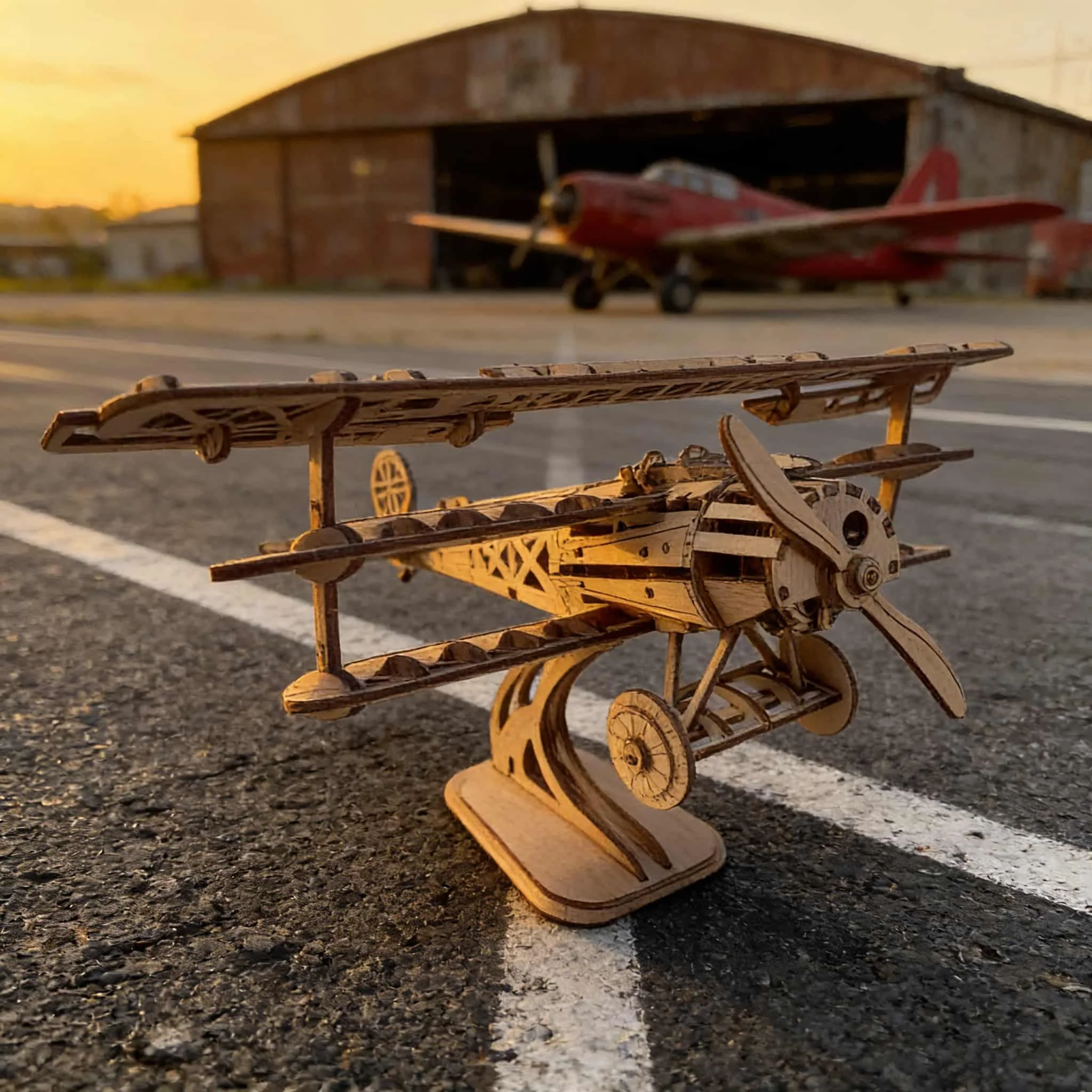 Wooden New-Style Small Airplane Toy Puzzle DIY Wooden 3D Truck Assembly Educational Birthday Gift Christmas Gift