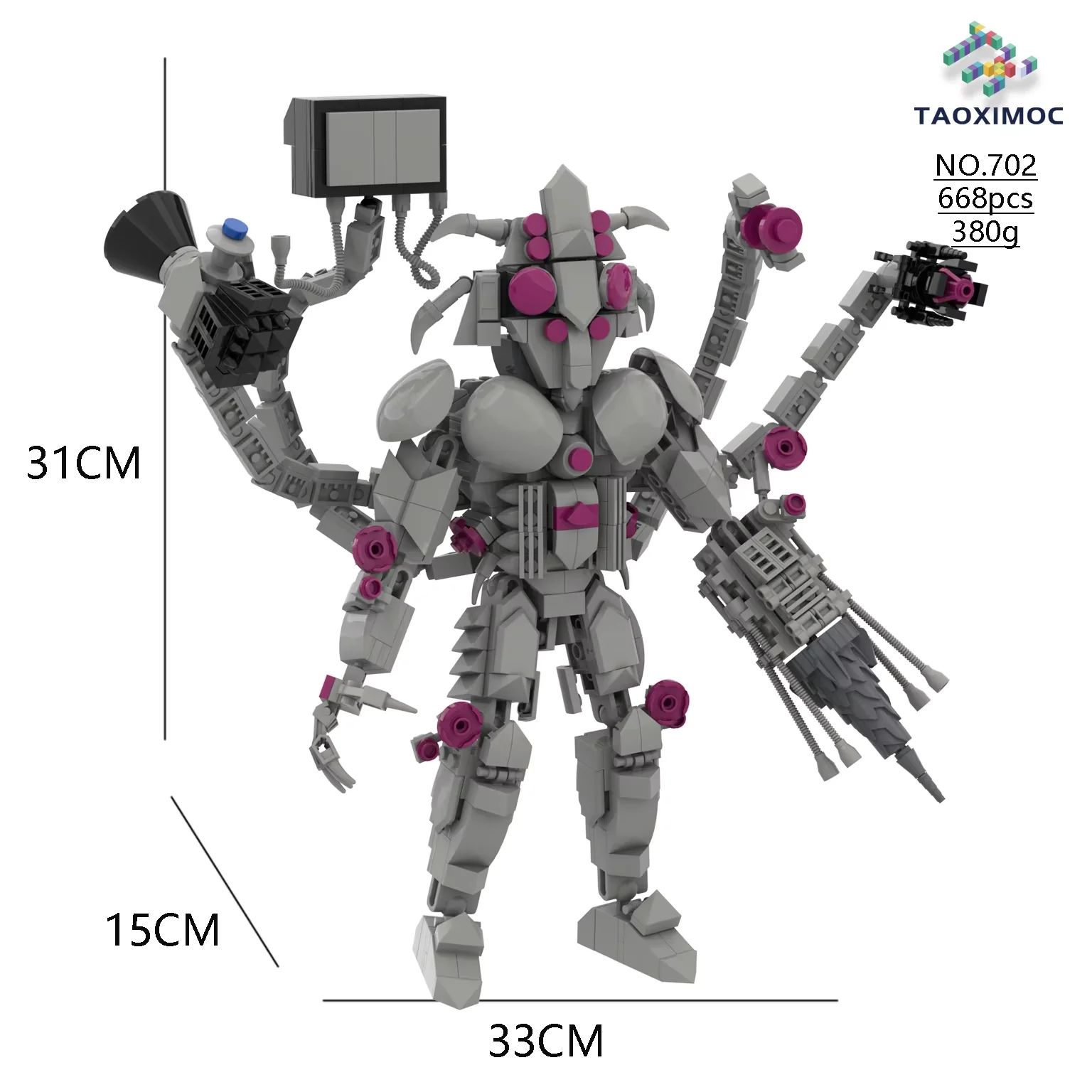 Moc Skibidi Toilet Action Figures Building Blocks, Camerman Titan Speakerman Surveillance Man TVMan Boys Bricks Toys for Kids Gi