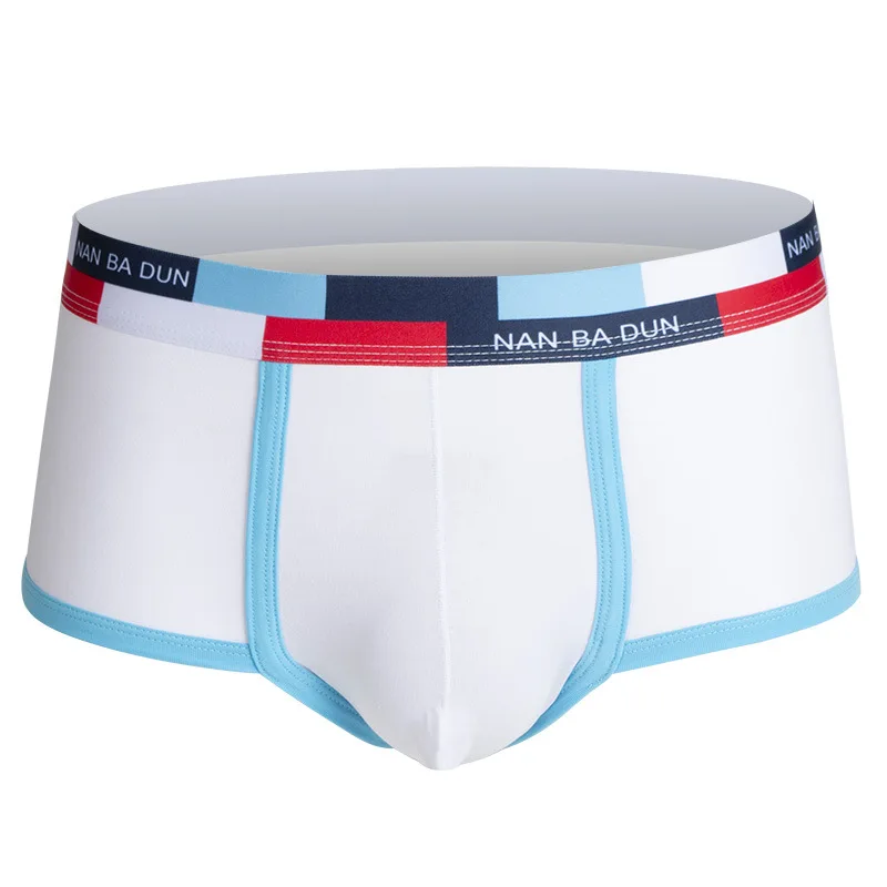 

Мужские хлопковые трусы-боксеры с U-образным выпуклым карманом, средней посадки, с цветовыми блоками, дышащие, удобные, спортивные