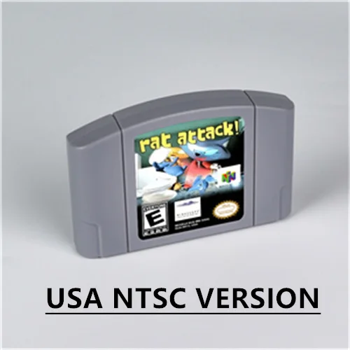 Rat Attack for Retro 64  Bit Game Cartridge USA Version NTSC FormatChidren Gift Gaming