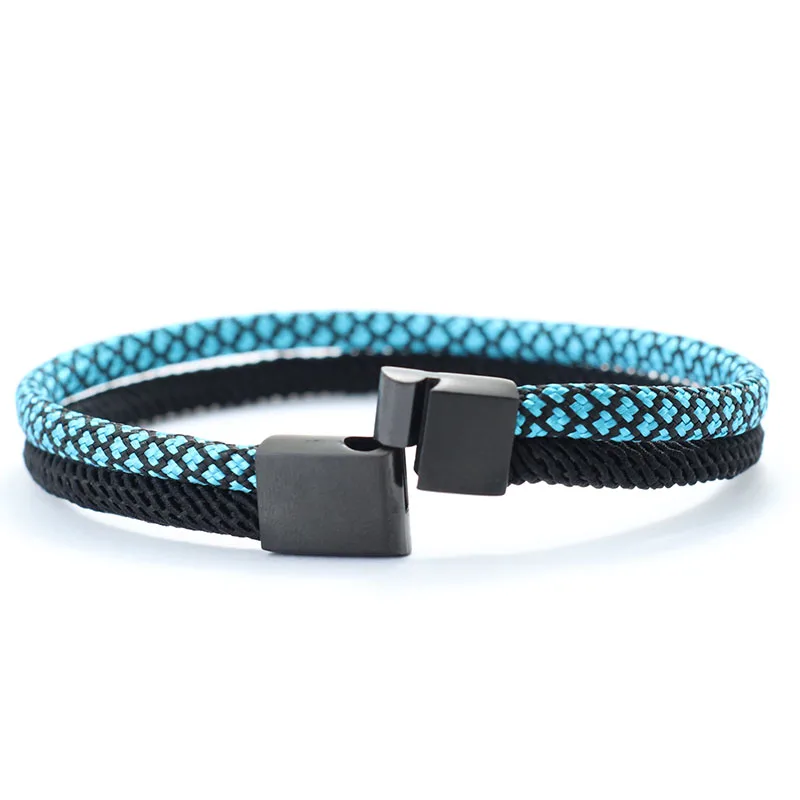 New Paracord Bracelet For Men Detachable Stainless Steel Magnet Buckle Bicolor Macrame Braslet Pulseira Masculina Gift For Him