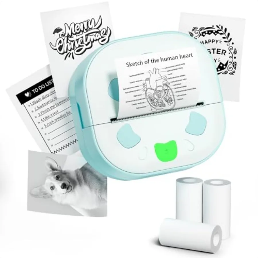 

Sticker Printer PrintPods Mini Printer Bluetooth Portable Sticker Maker with 3 Rolls Paper Print Pod Inkl Thermal Printers for