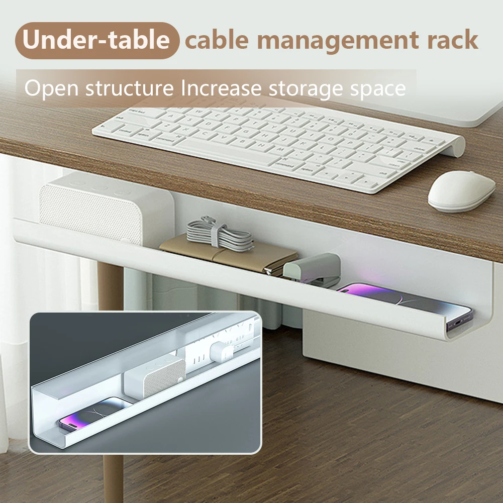 

Поднос для прокладки кабелей под столом, самоклеящаяся полка для кабеля под столом, огнестойкая стойка для прокладки проводов для домашнего офиса