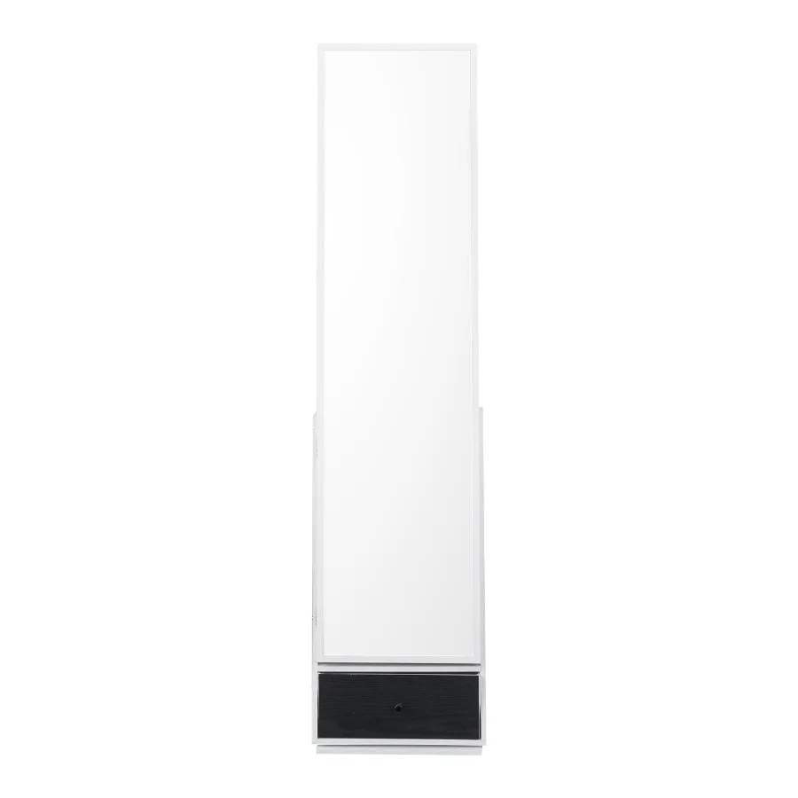 

Mirror Jewelry Cabinet 360 Swivel Standing Mirror with Storage White