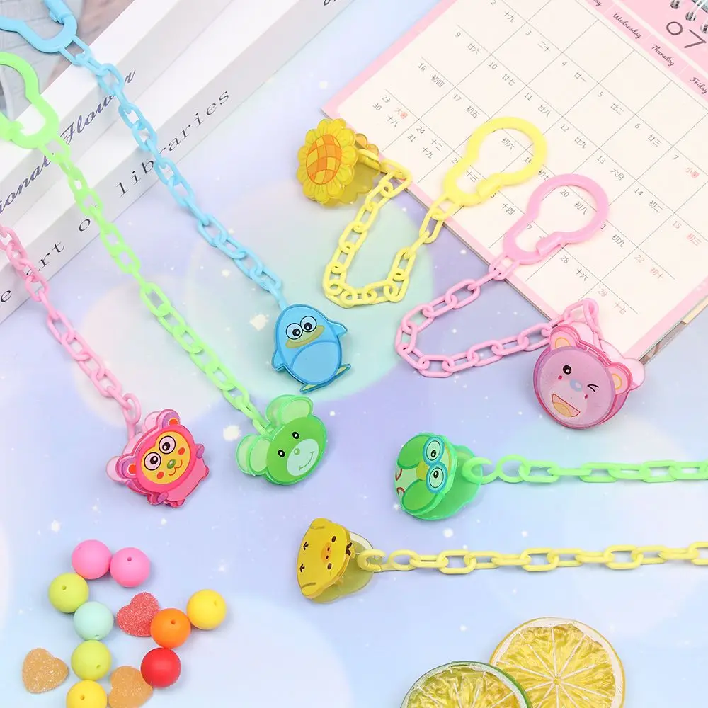 Fashion Cartoon Animal Safety Nipple Clasps Pacifier Chain Clip Soother Clip Anti-Drop Hook